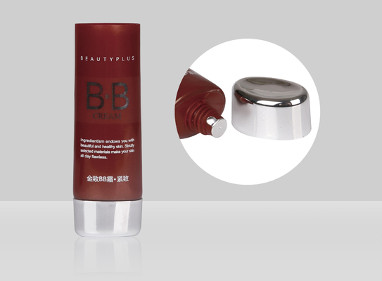 Liquid Foundation Custom Cosmetic Tubes Plastic D35mm 35-100ml With metallized screw on cap