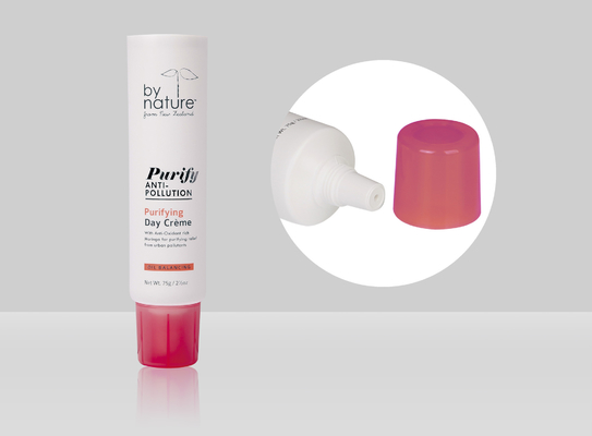 Empty Custom Cosmetic Tubes D35mm 35-110ml Plastic Cream Squeeze With Nozzle