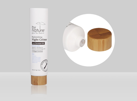 D35mm 35-110ml Empty Custom Cosmetic Soft Tube Moisturize Lotion With Wood Cover