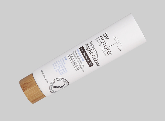 D35mm 35-110ml Empty Custom Cosmetic Soft Tube Moisturize Lotion With Wood Cover