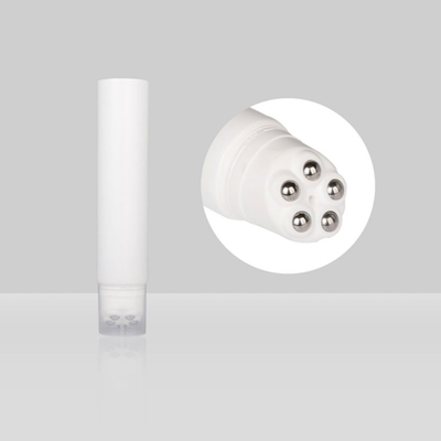 Custom Special Applicator Tubes Logo Lotion Cosmetics Plastic Round Shaped Tube With Massage Stainless Steel Ball