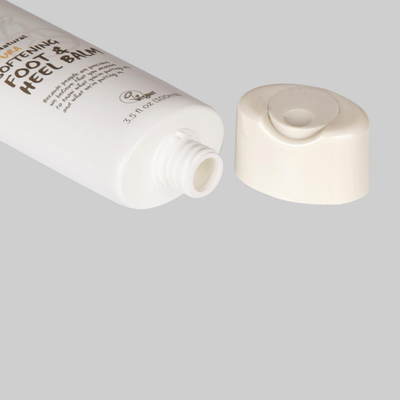 Custom Cosmetic Tubes D40mm 60-120ml Plastic Facial Cleanser Tube With Press Cap Oval Flat Tube