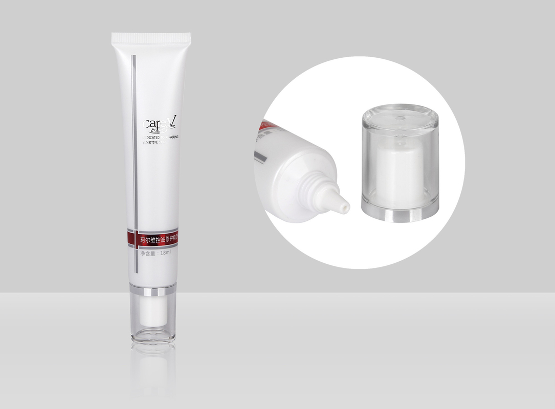 Long Nozzle Custom Cosmetic Tubes Liquid Foundation D22mm 10-30ml Plastic Soft Tube With Screw On Cap