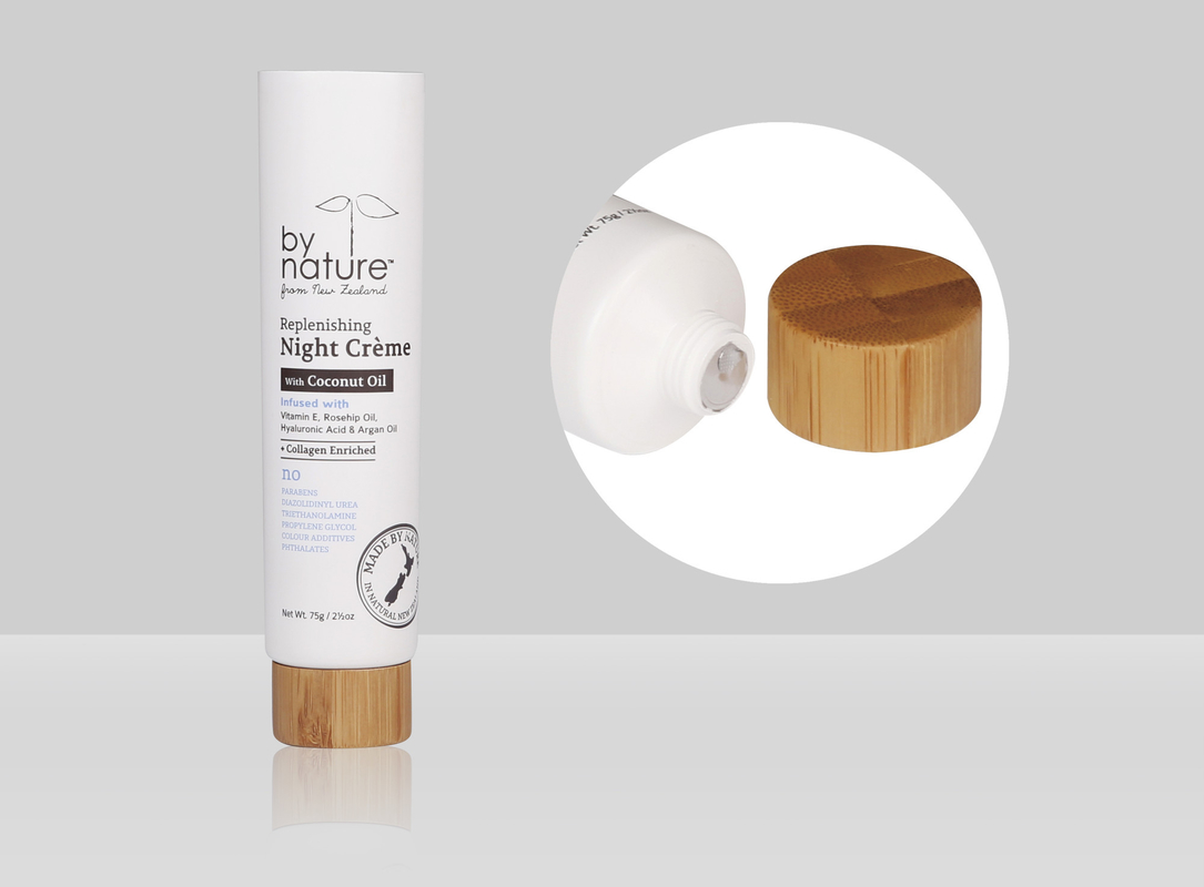 D35mm 35-110ml Empty Custom Cosmetic Soft Tube Moisturize Lotion With Wood Cover