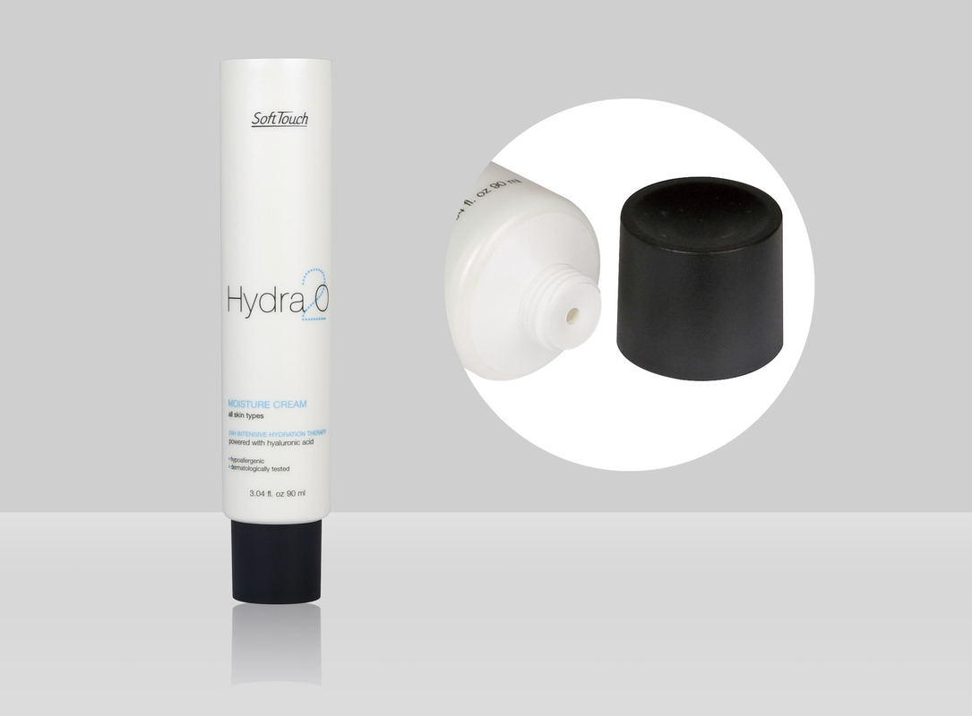 Empty Custom Cosmetic Tubes D35mm 35-110ml Moisturize Lotion With Black Scrub Screw Cap