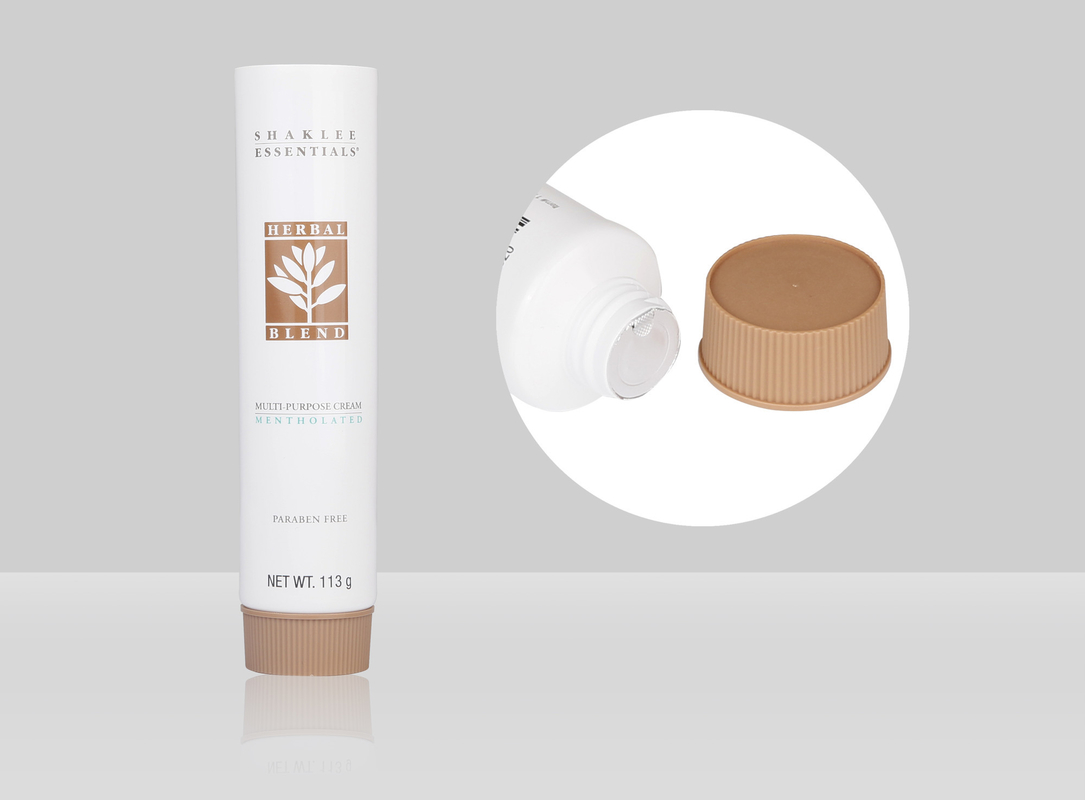Hand Cream Custom Cosmetic Tubes Empty Plastic Squeeze D38mm 60-150ml With Vertical Stripe Screw On Cap