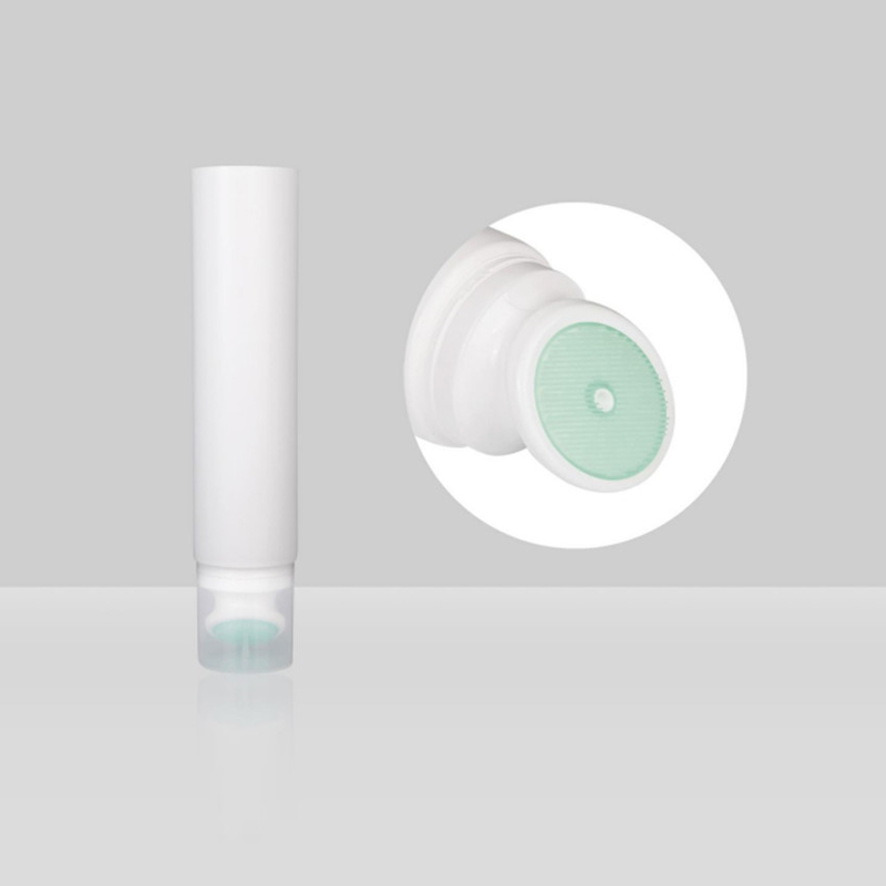 Soft Custom Cosmetic Tubes D50mm Cleansing Tube Silicone Head Plastic Round Shaped