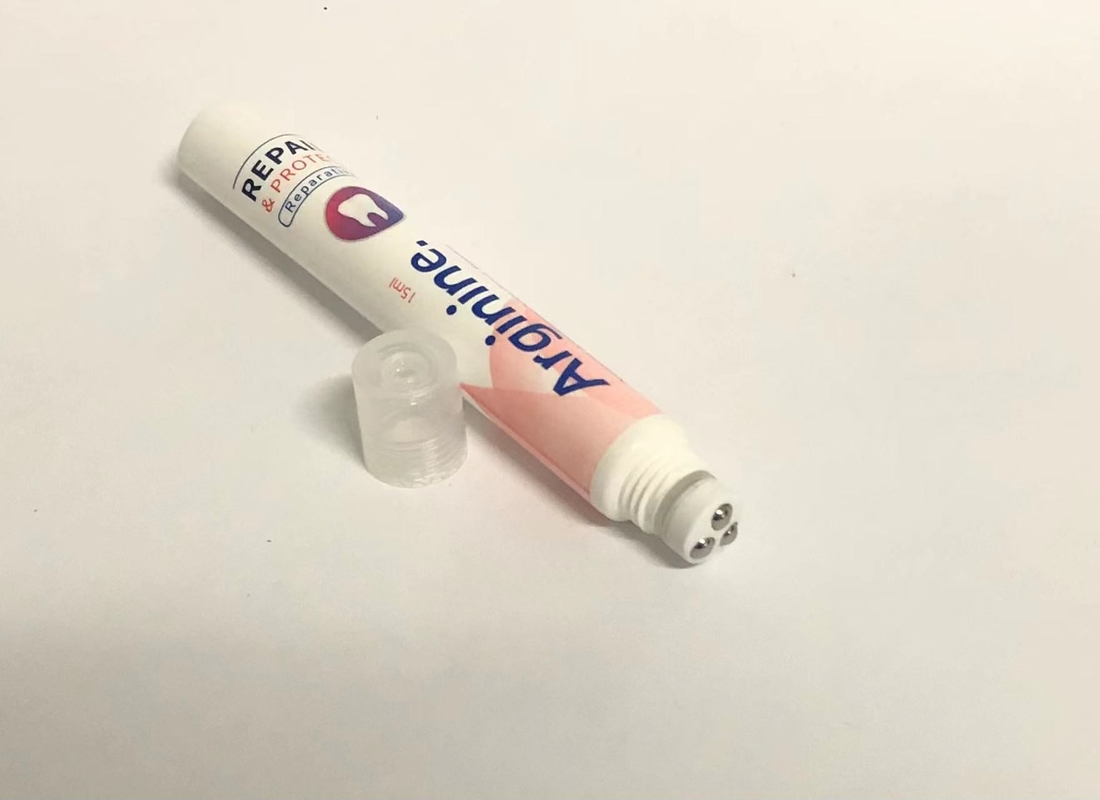 D16mm 3-10ml Custom Cosmetic Tubes Empty Eye Cream Gel With Massage Stainless Steel Ball